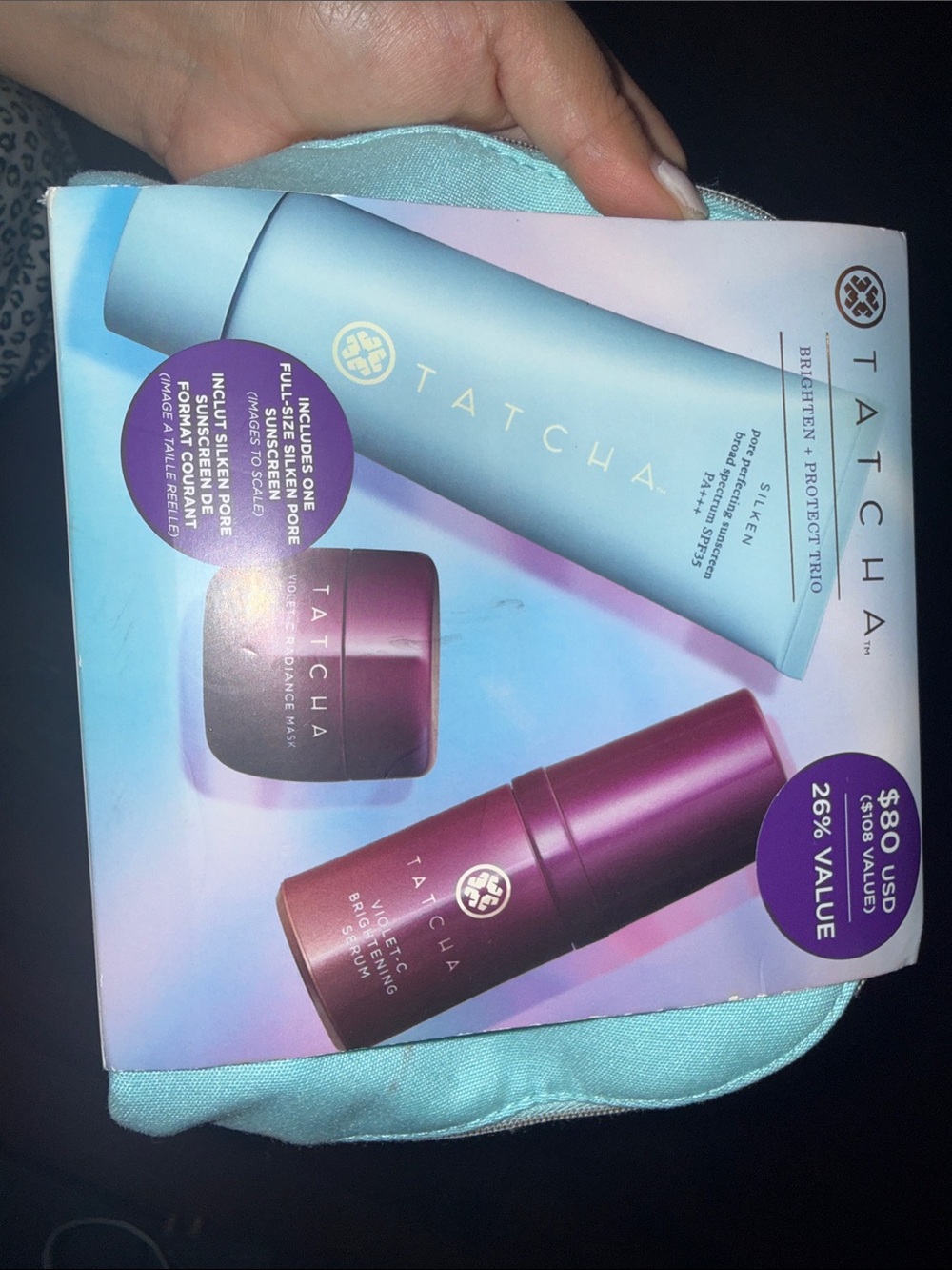 Tatcha Aqua and Purple Primer & Brightening Trio
